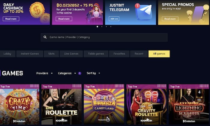 live dealerspellen in Justbit Casino Netherlands