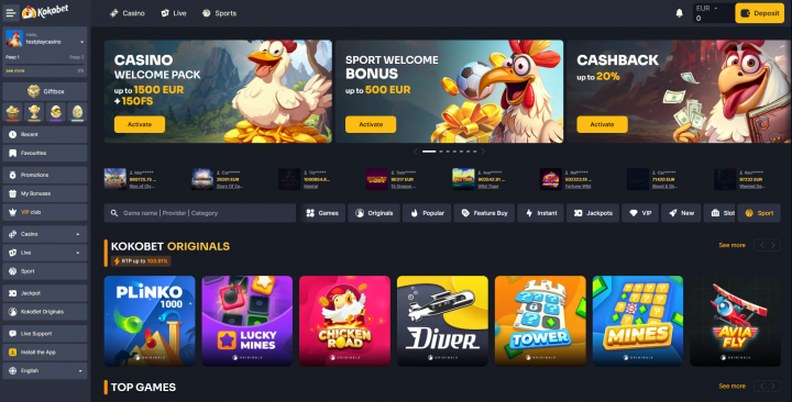 Kokobet Casino Screenshot 1