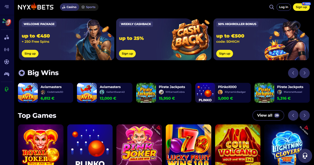 NYXbets Casino zonder Cruks