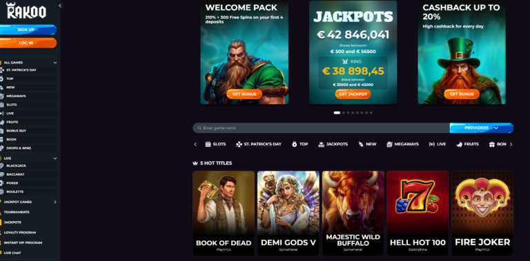 Rakoo Casino Screenshot 1