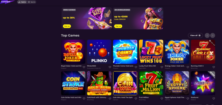 Zumospin Casino Screenshot 1