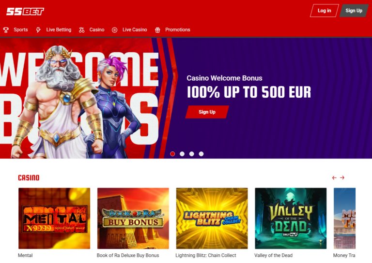 55BET Casino Screenshot 1