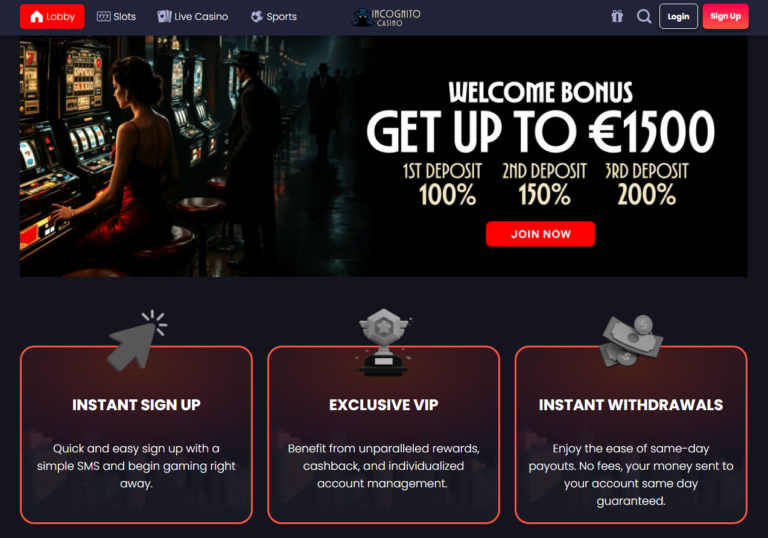 Incognito Casino Screenshot 1