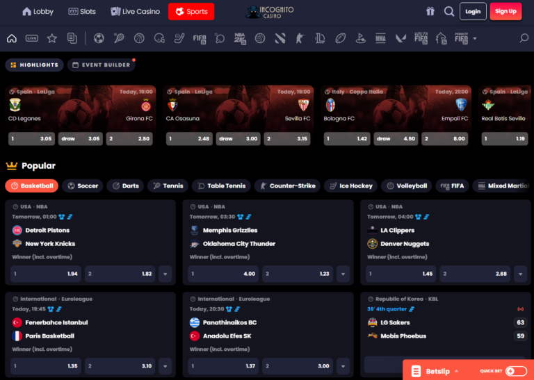 Incognito Casino Screenshot 3