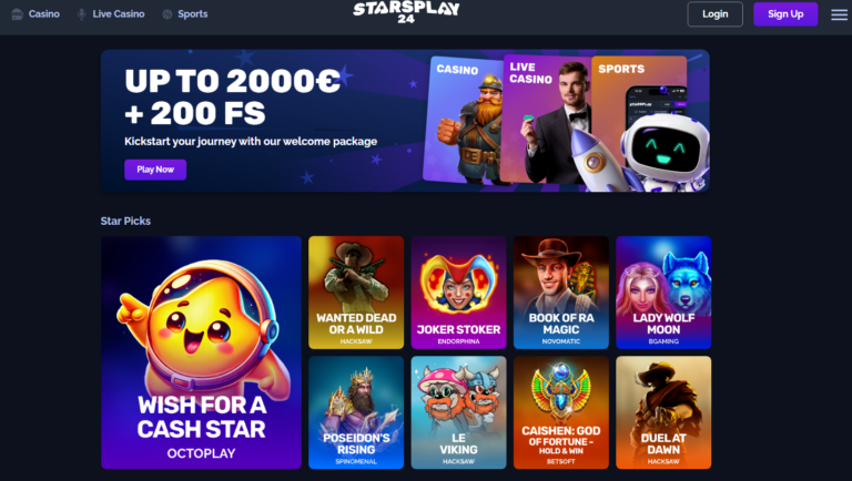 StarsPlay24 Casino Screenshot 1