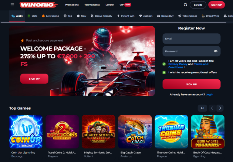 Winorio Casino Screenshot 1