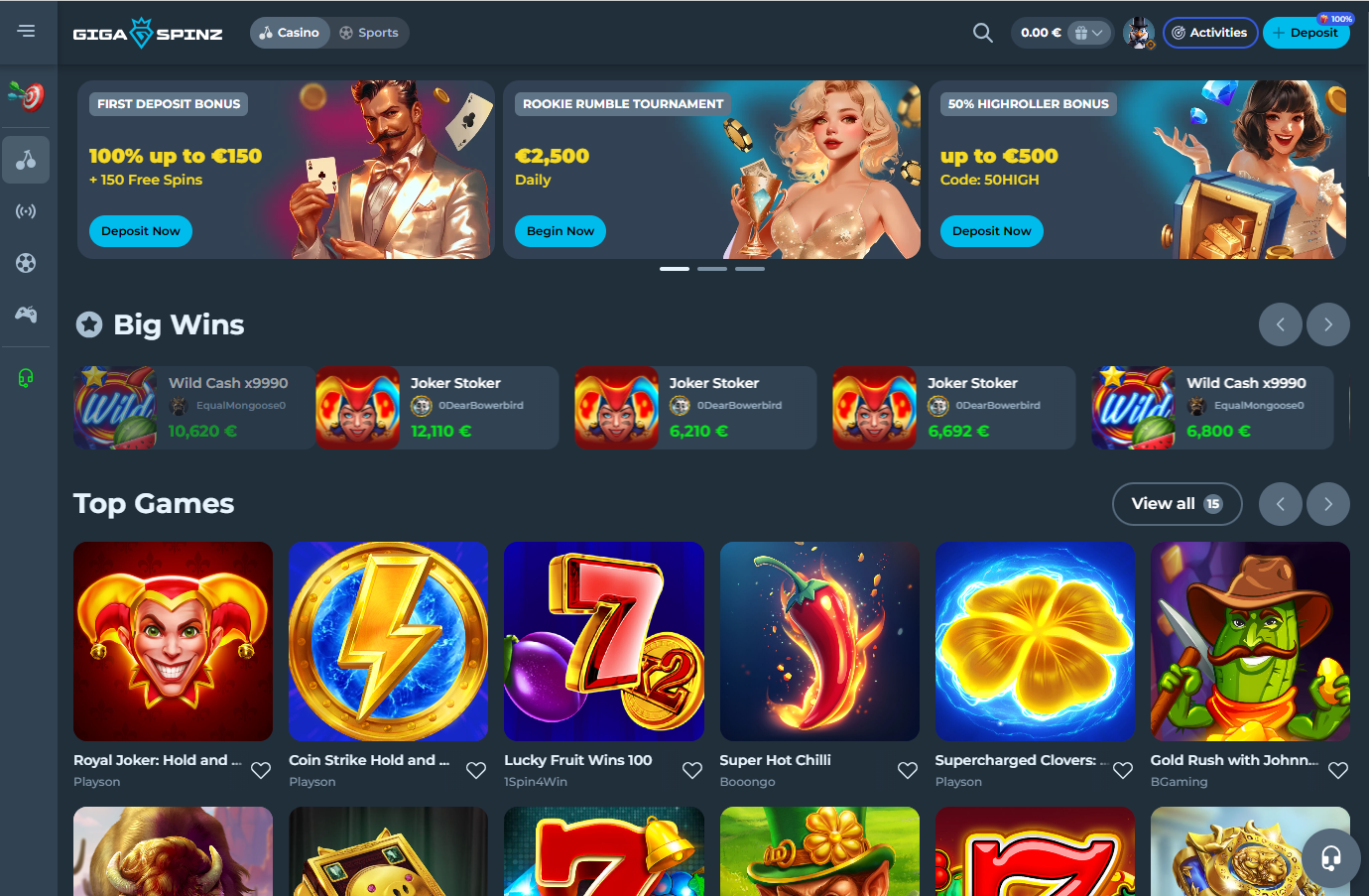 gigaspinz casino zonder cruks