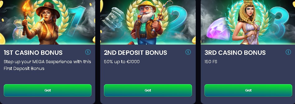 100% tot € 500 welkomstbonus Mega.bet Casino NL