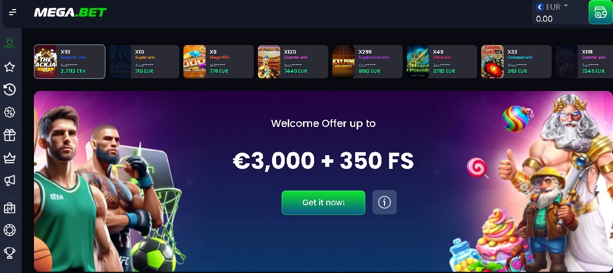 Mega.bet Casino lay-out Netherlands