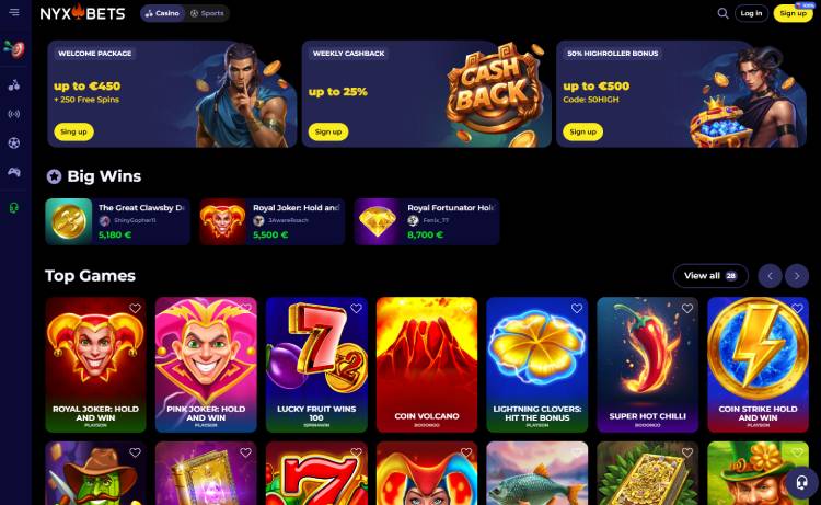 NYXbets, casino zonder Cruks