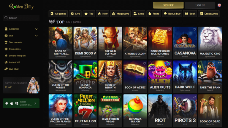 Golden Billy Casino Screenshot 1