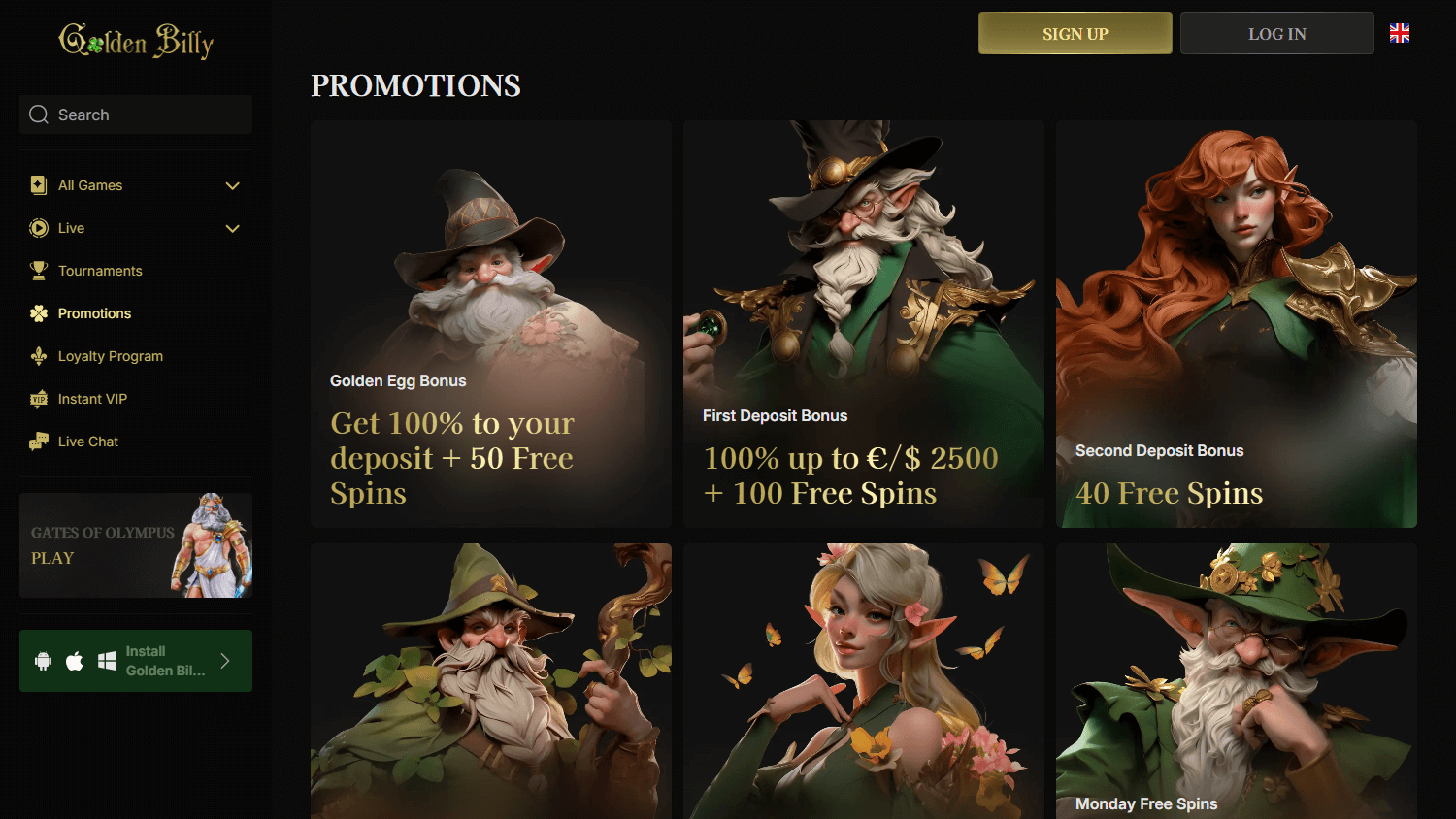 Golden Billy Casino Review | Bonussen & promoties