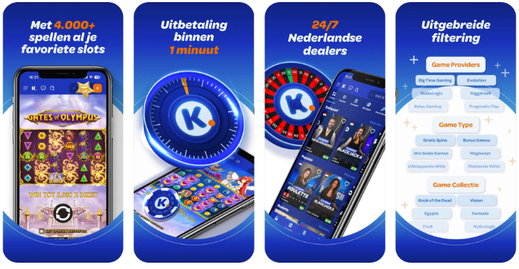 Kansino mobile app screenshots.