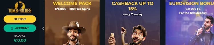 Tomb Riches Casino Screenshot 1