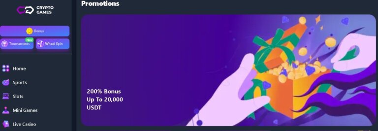 CryptoGames Casino review Screenshot 1