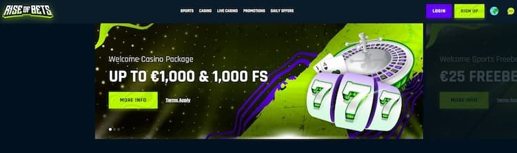 Rise of Bets casino Screenshot 1