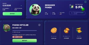 SpinPanda Casino persoonlijk accountmenu