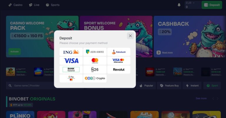 Binobet Casino Screenshot 3