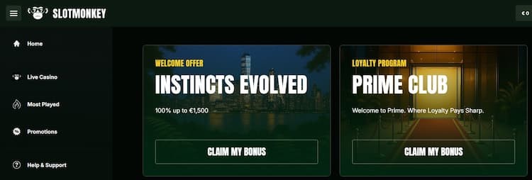 SlotMonkey Casino review Screenshot 1