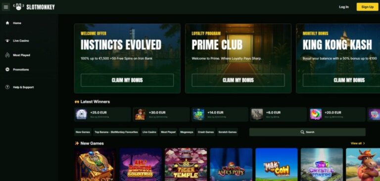SlotMonkey Casino review Screenshot 2