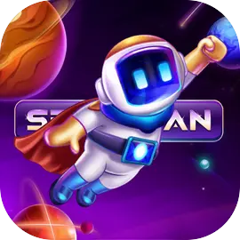 Spaceman Crashgame logo achtergrond